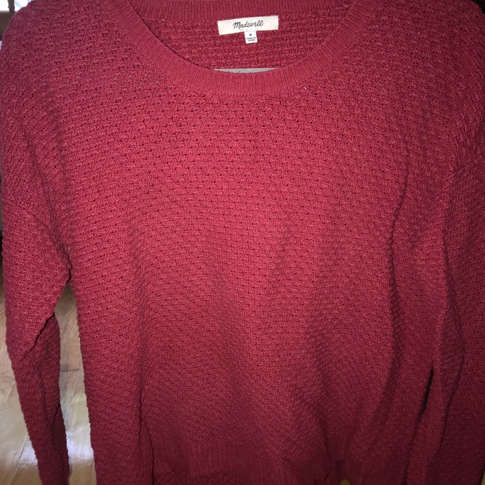 Madewell Waffle Sweater with zippers